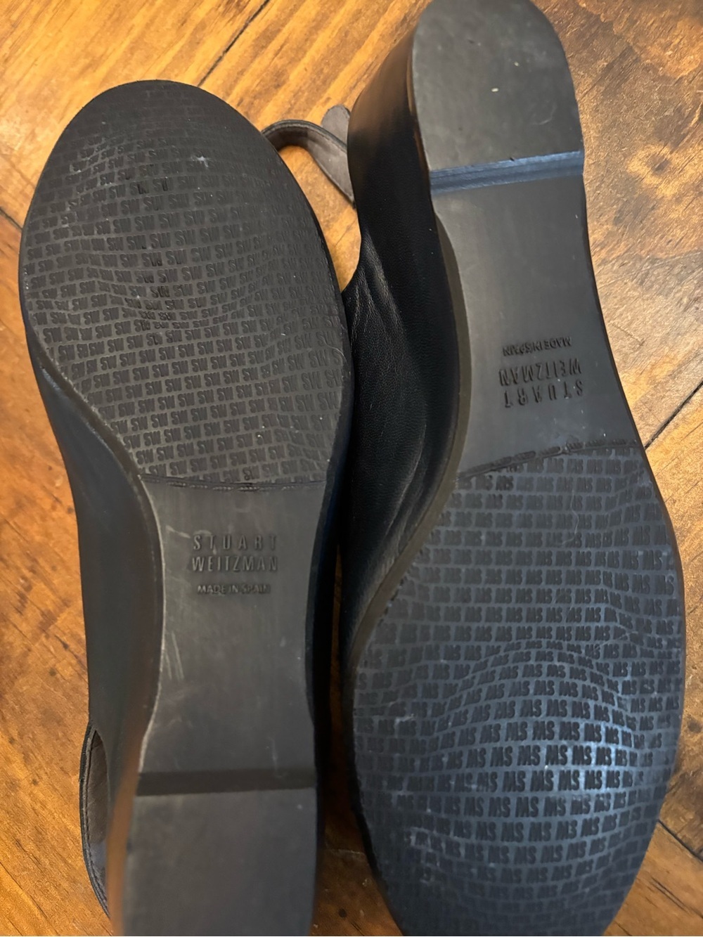 STUART WEITZMAN AUTH $399 Women Navy Blue Nappa Leather Tipin Cap Toe Wedge 6.5 - Picture 8 of 9